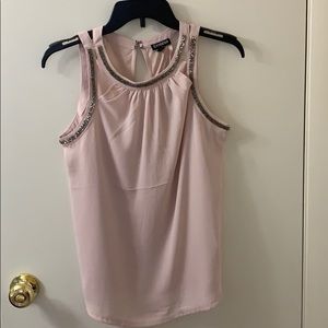 Pink sequin collar top